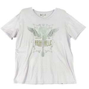 Wst Cst‎ Womens XL Graphic Tee Nashville Guitar Wings Distressed Rock Band Style
